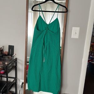 Gap green crocheted dress, petite M